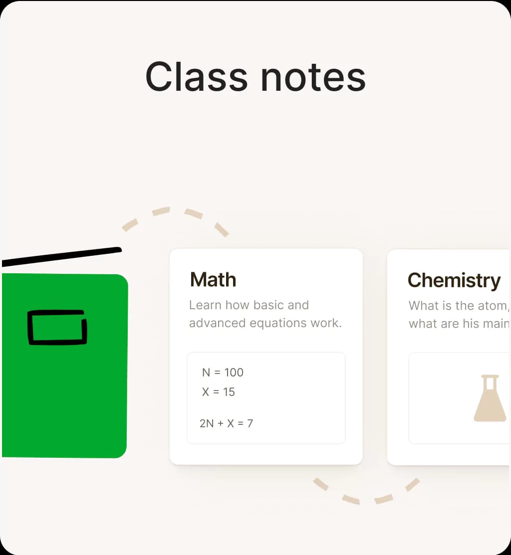 A UI rappresentation of class-notes